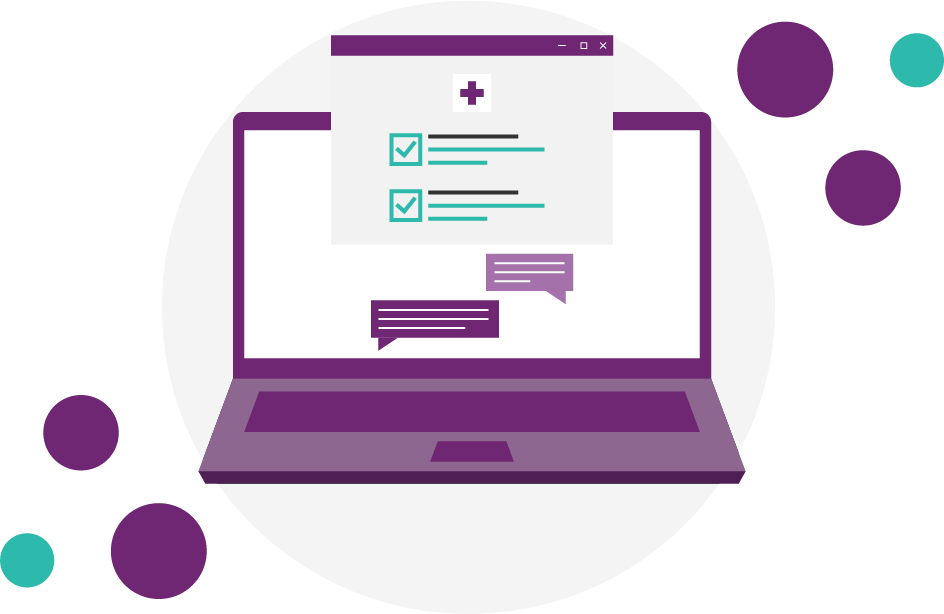 physician giving an online consultation