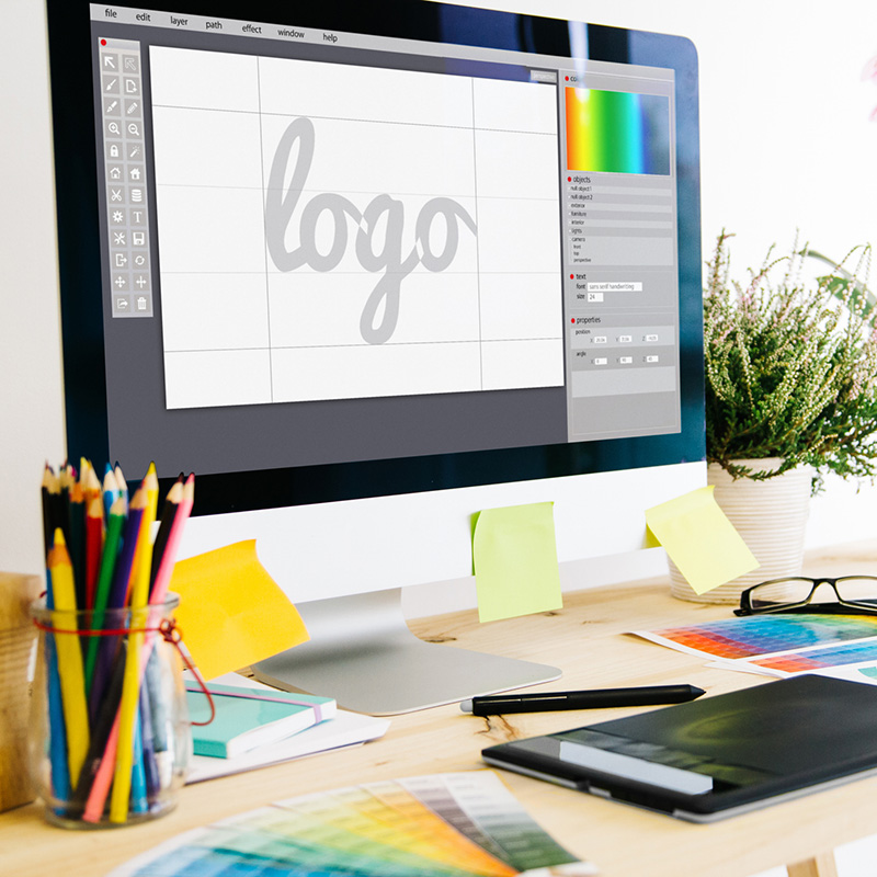 graphic designer working on branding